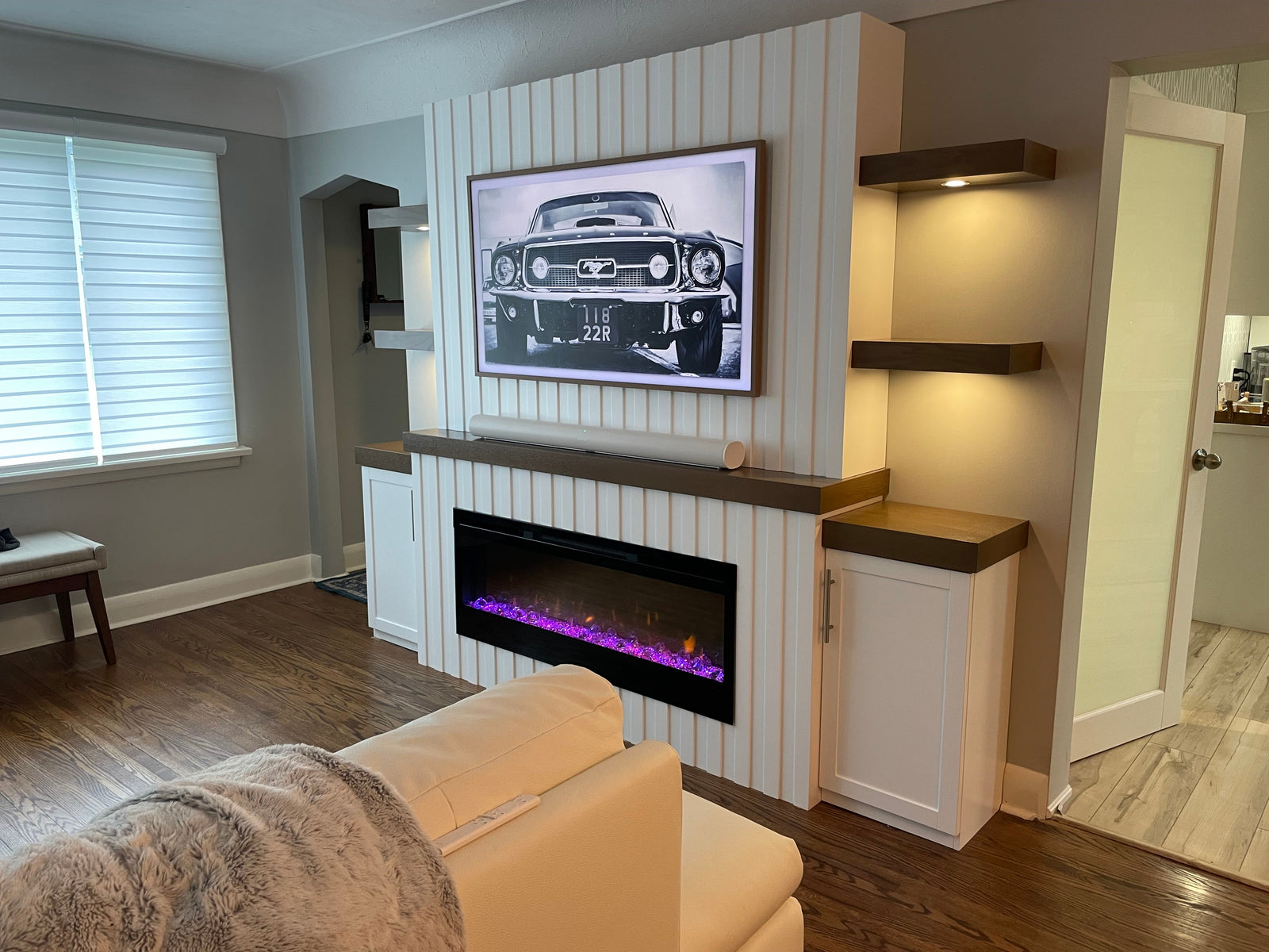 Dimplex BLF5051 custom mantel living room installation