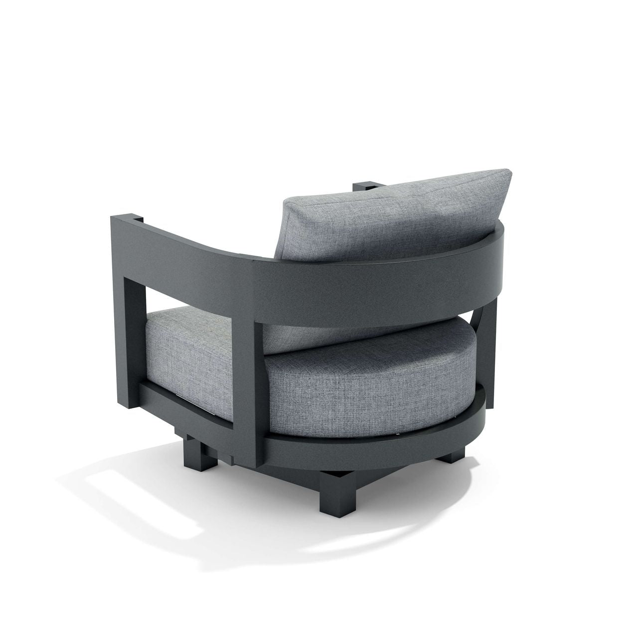 Modern chair with gray cushions on a white background