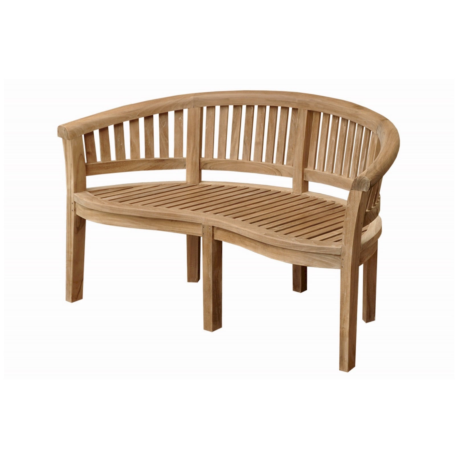 Curve 3-Seater Teak Outdoor Bench – Extra Thick Wood | BetterPatio // BetterPatio.com
