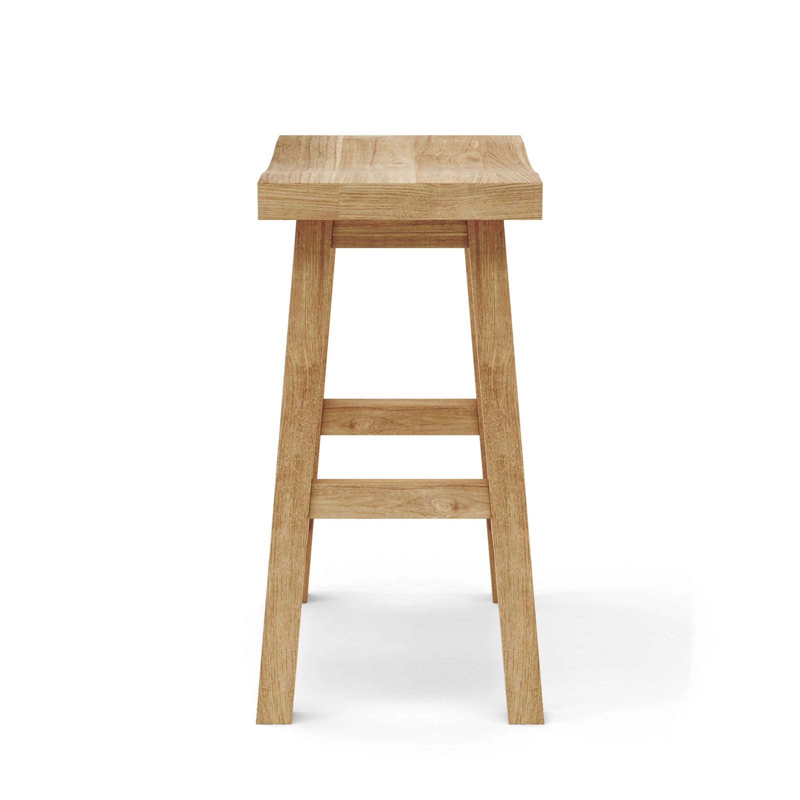 Wooden bar stool on a white background