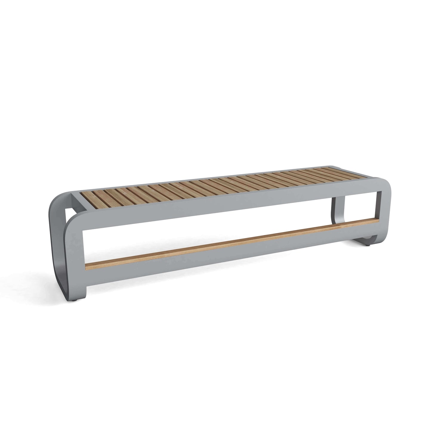 Bench with wooden slats on a white background