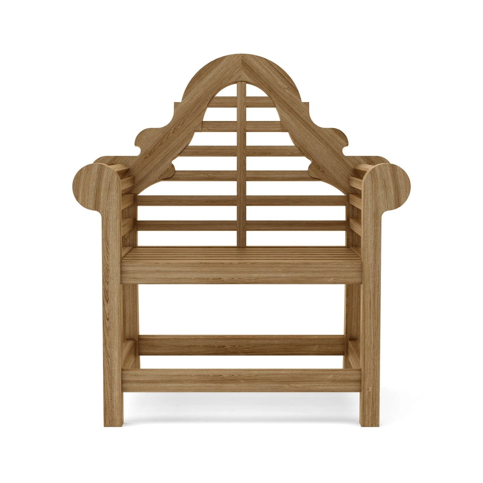 Wooden chair with lattice back on a white background