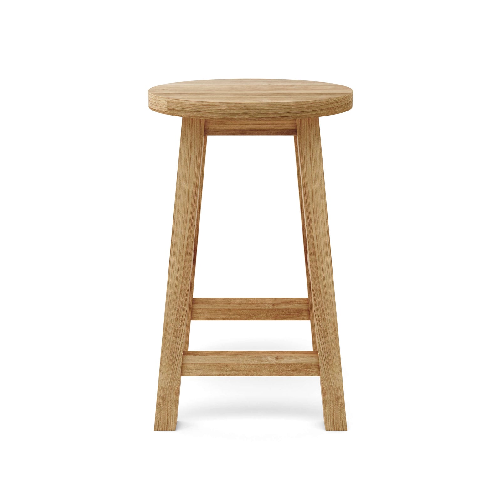 Wooden stool on a white background