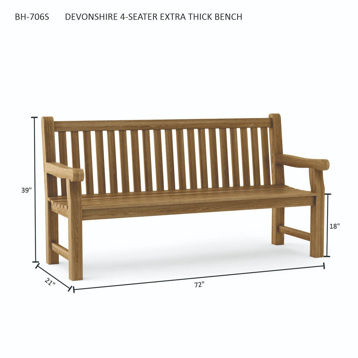Devonshire Extra Thick Teak Benches – 3 & 4 Seater | BetterPatio // BetterPatio.com