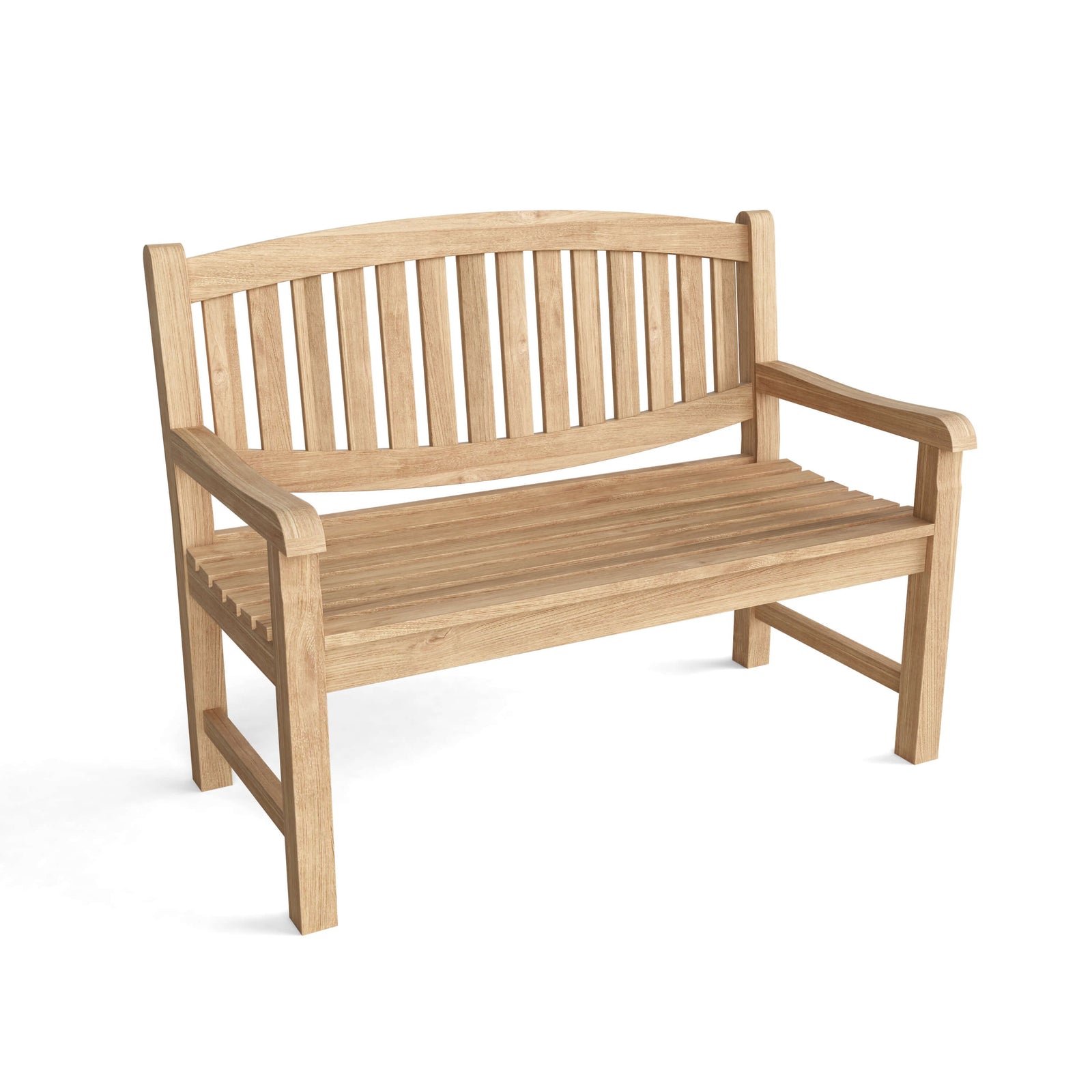 Wooden bench on a white background