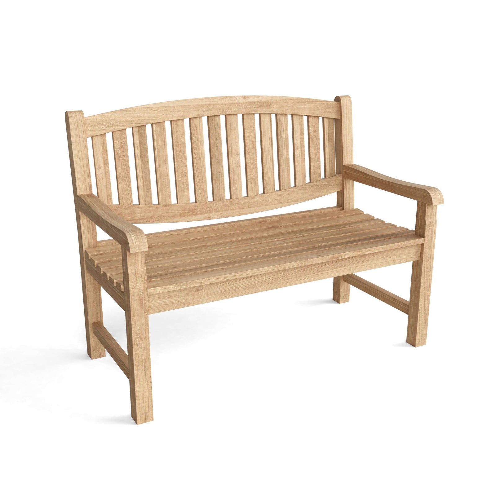 Wooden bench on a white background