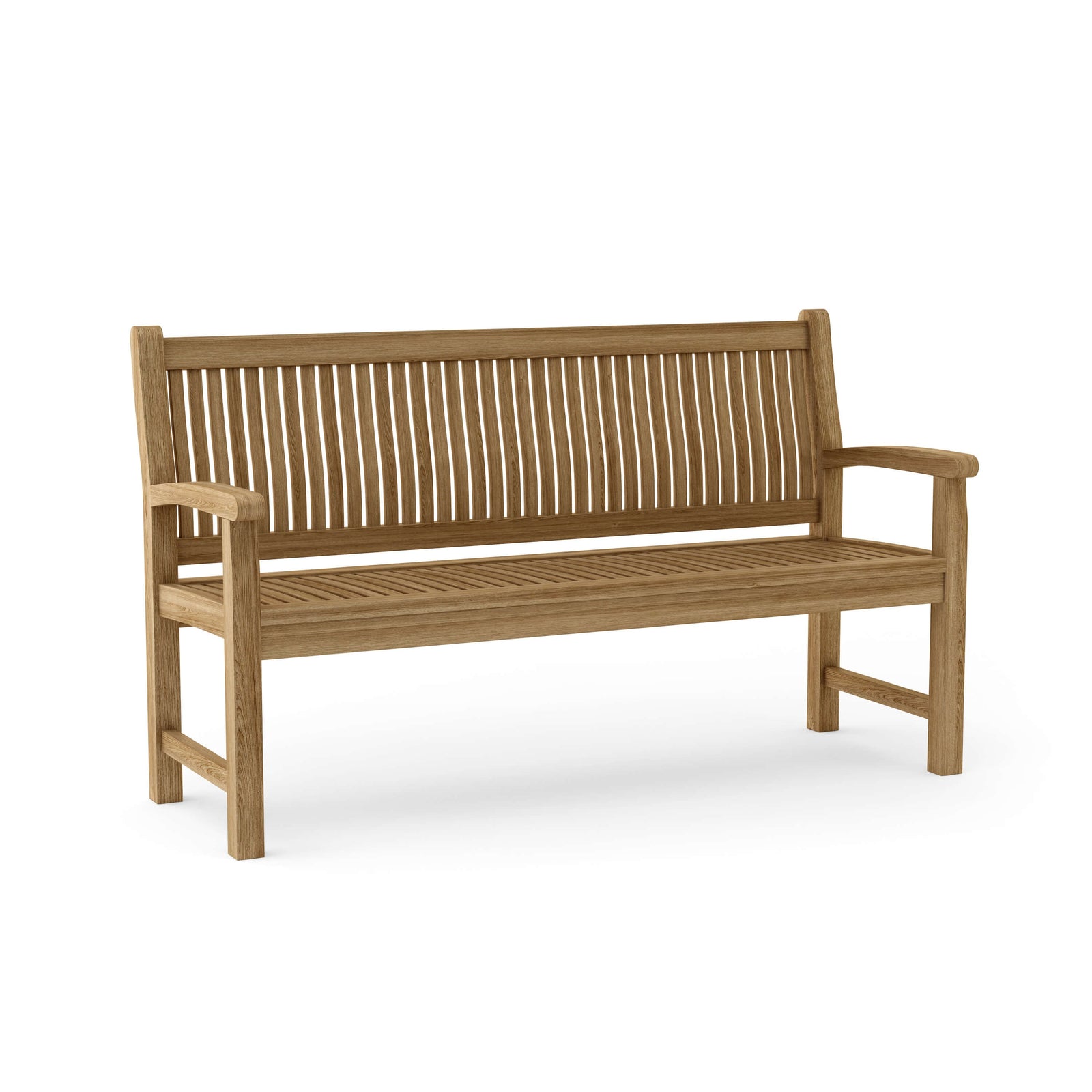 Wooden bench on a white background