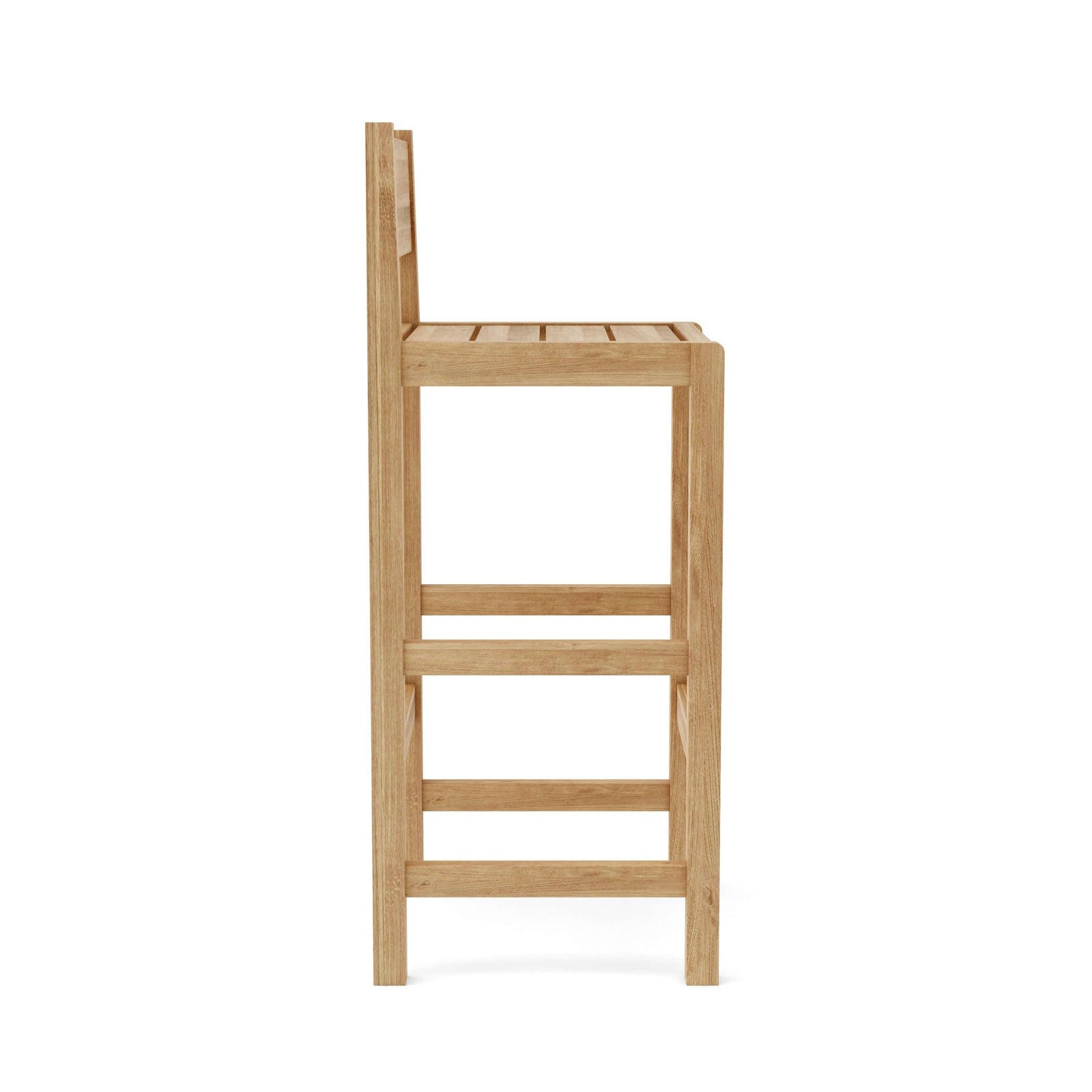 Wooden bar stool on a white background