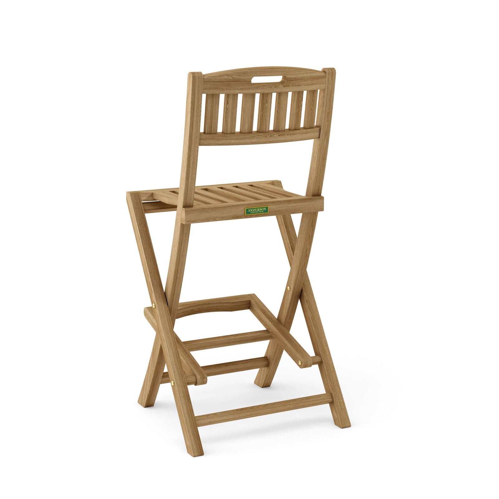 Wooden folding chair on a white background