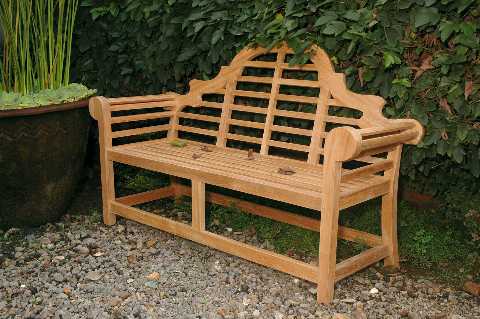 Marlborough 3-Seater Teak Wood Bench – Lutyens Design | BetterPatio // BetterPatio.com