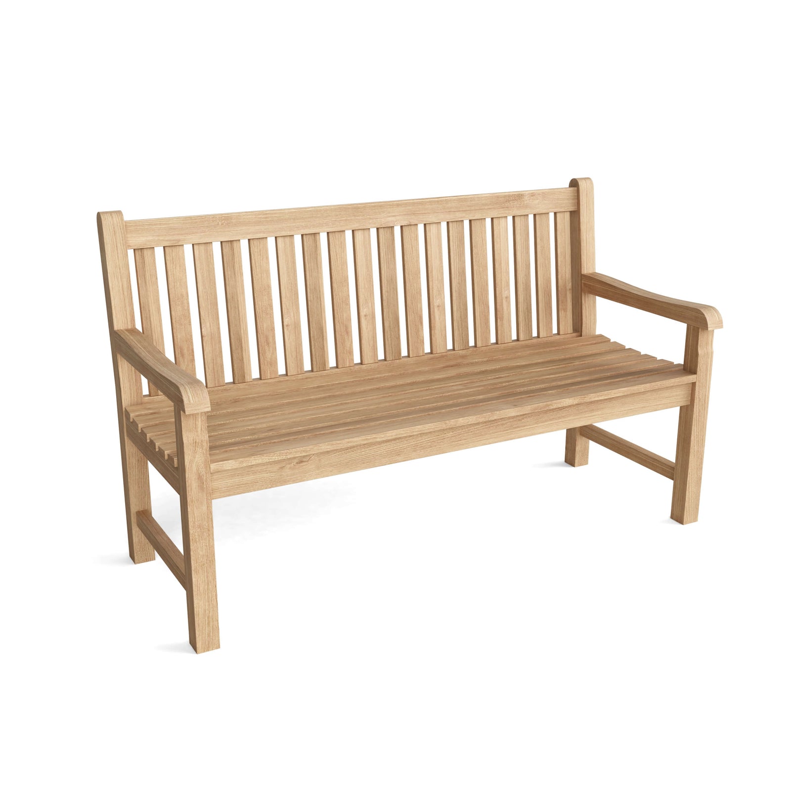 Wooden bench on a white background