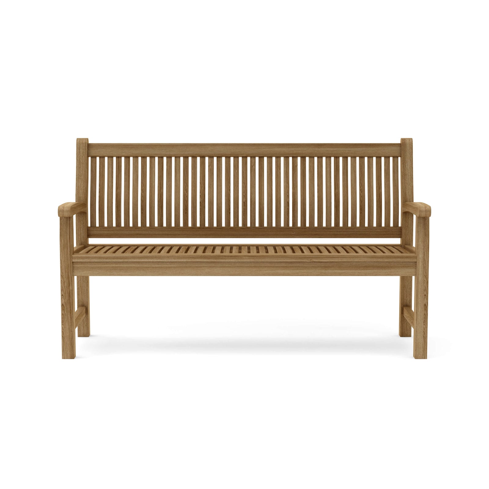 Wooden bench on a white background