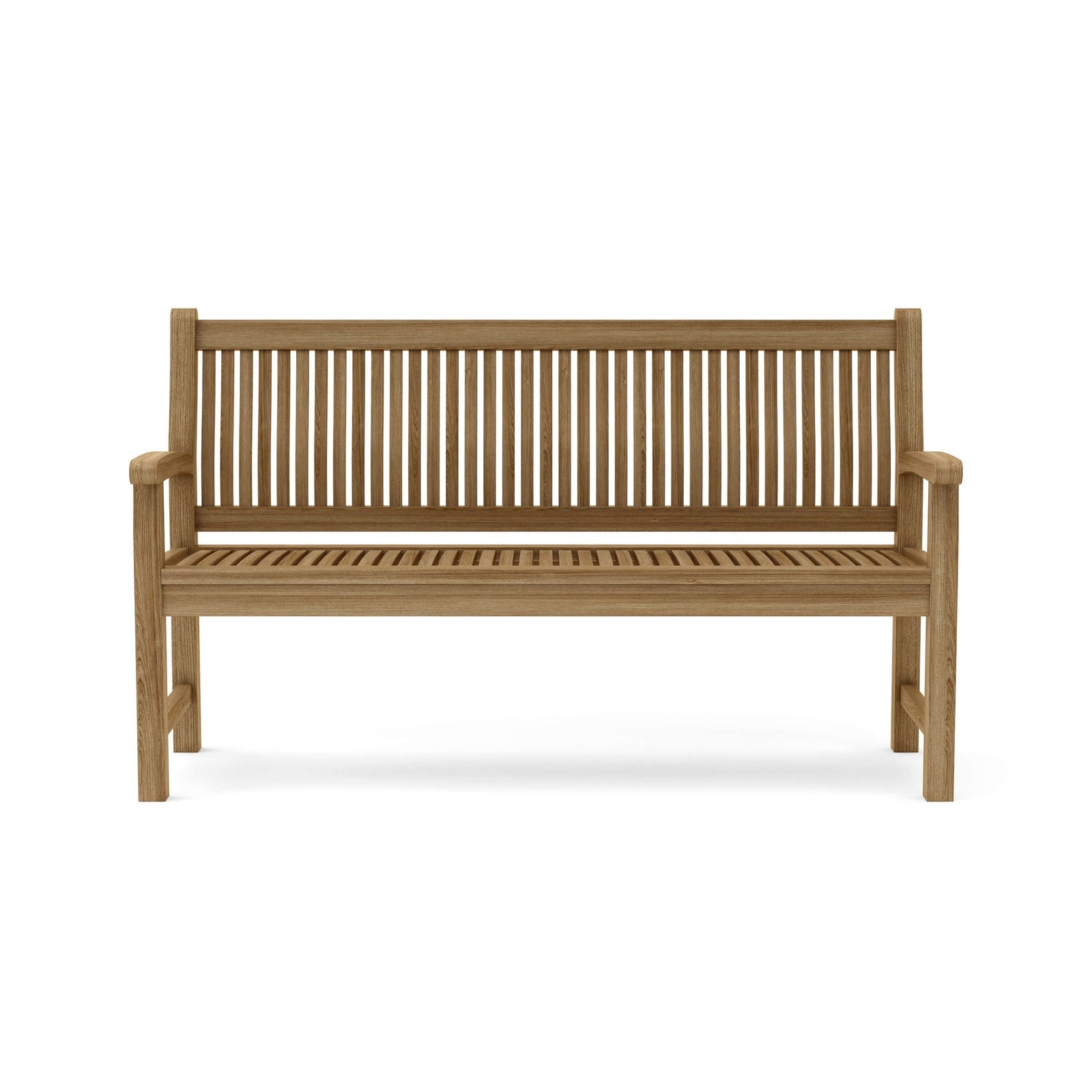 Wooden bench on a white background