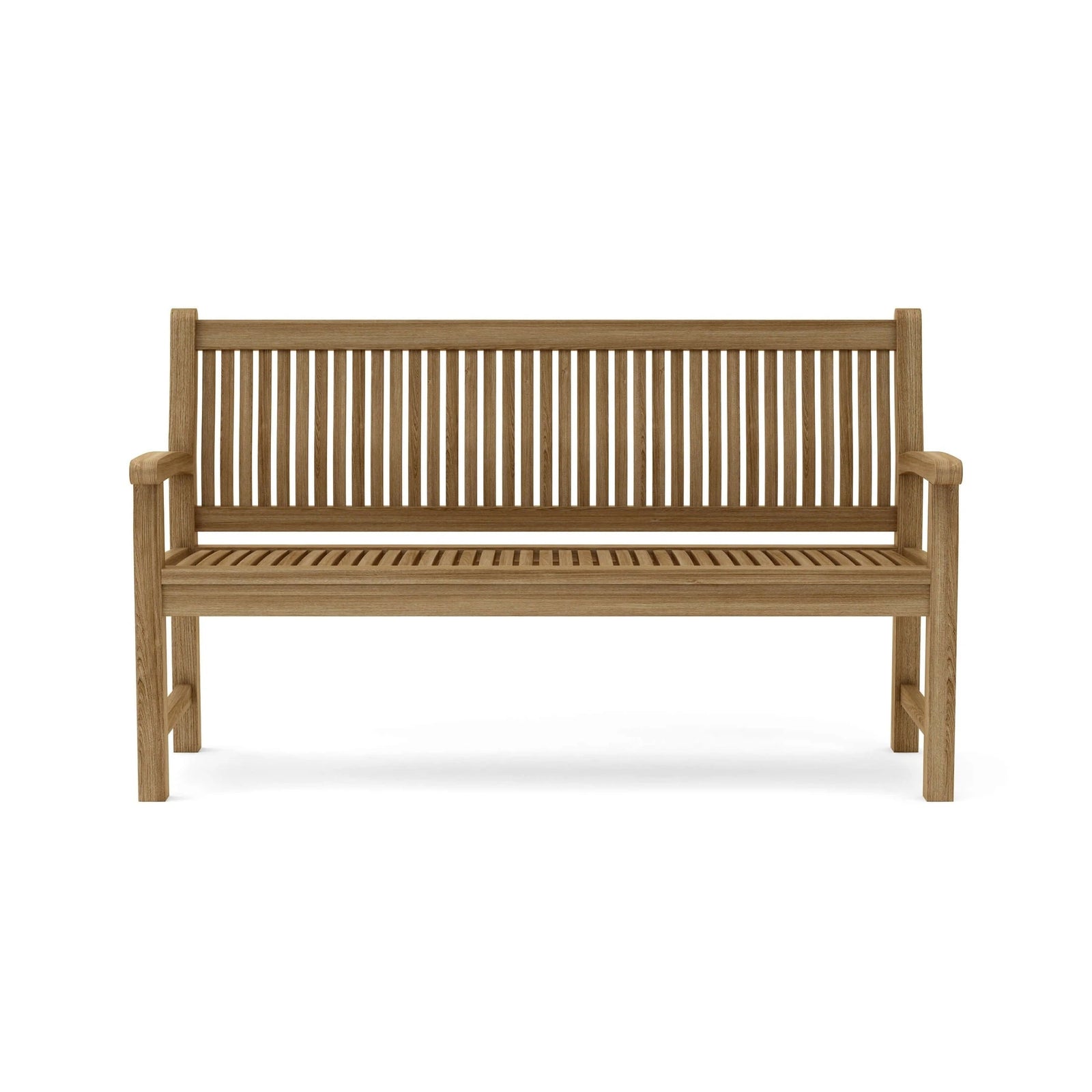 Wooden bench on a white background