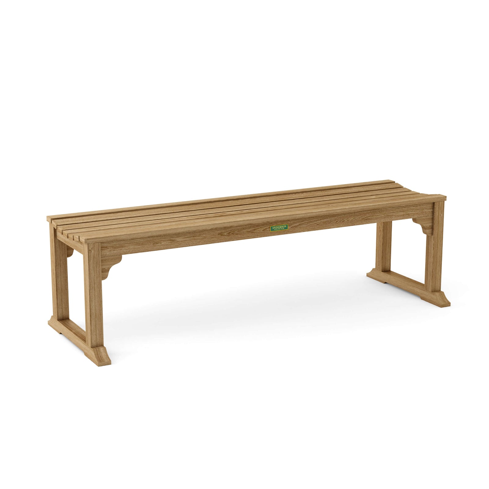 Wooden bench on a white background
