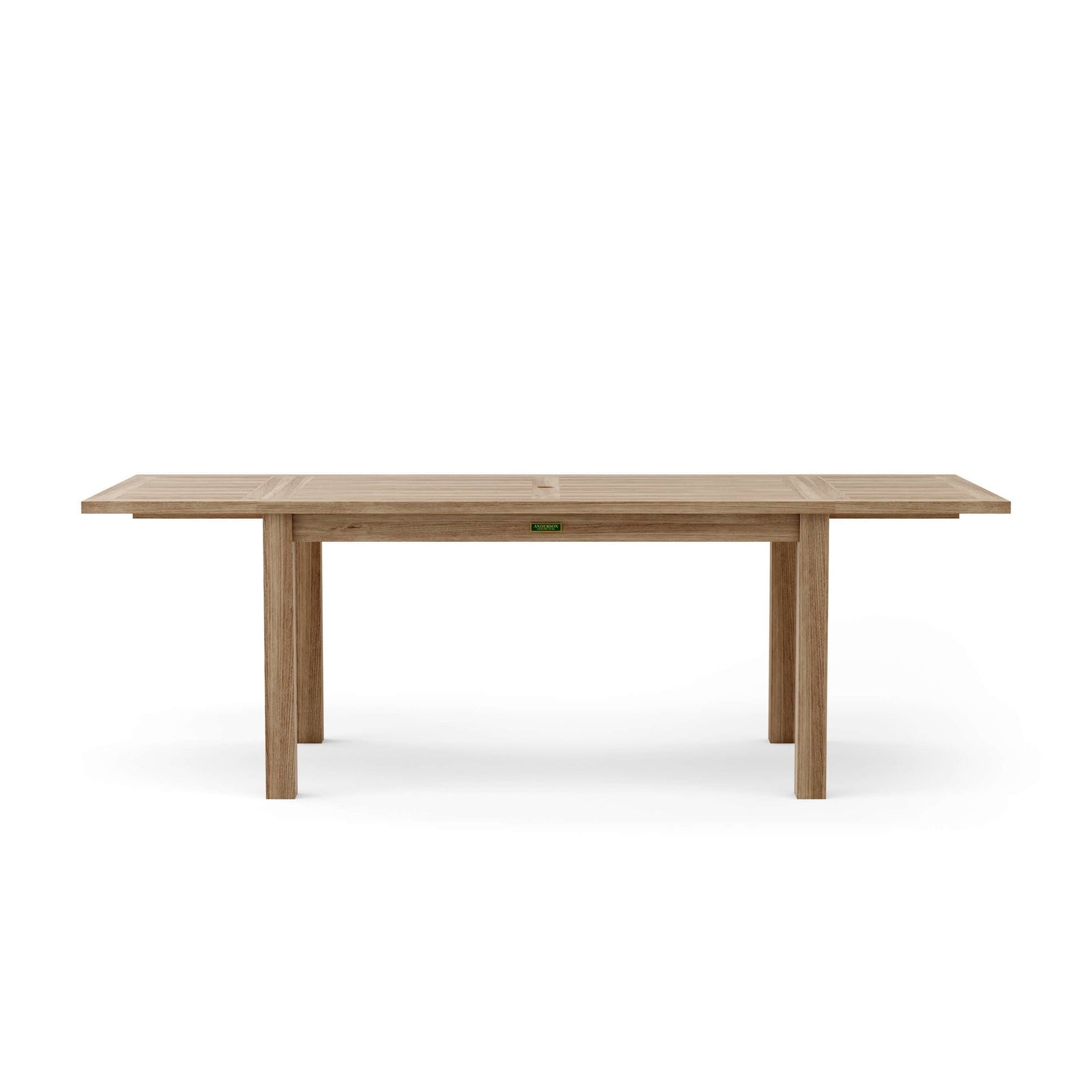 Wooden dining table on a white background