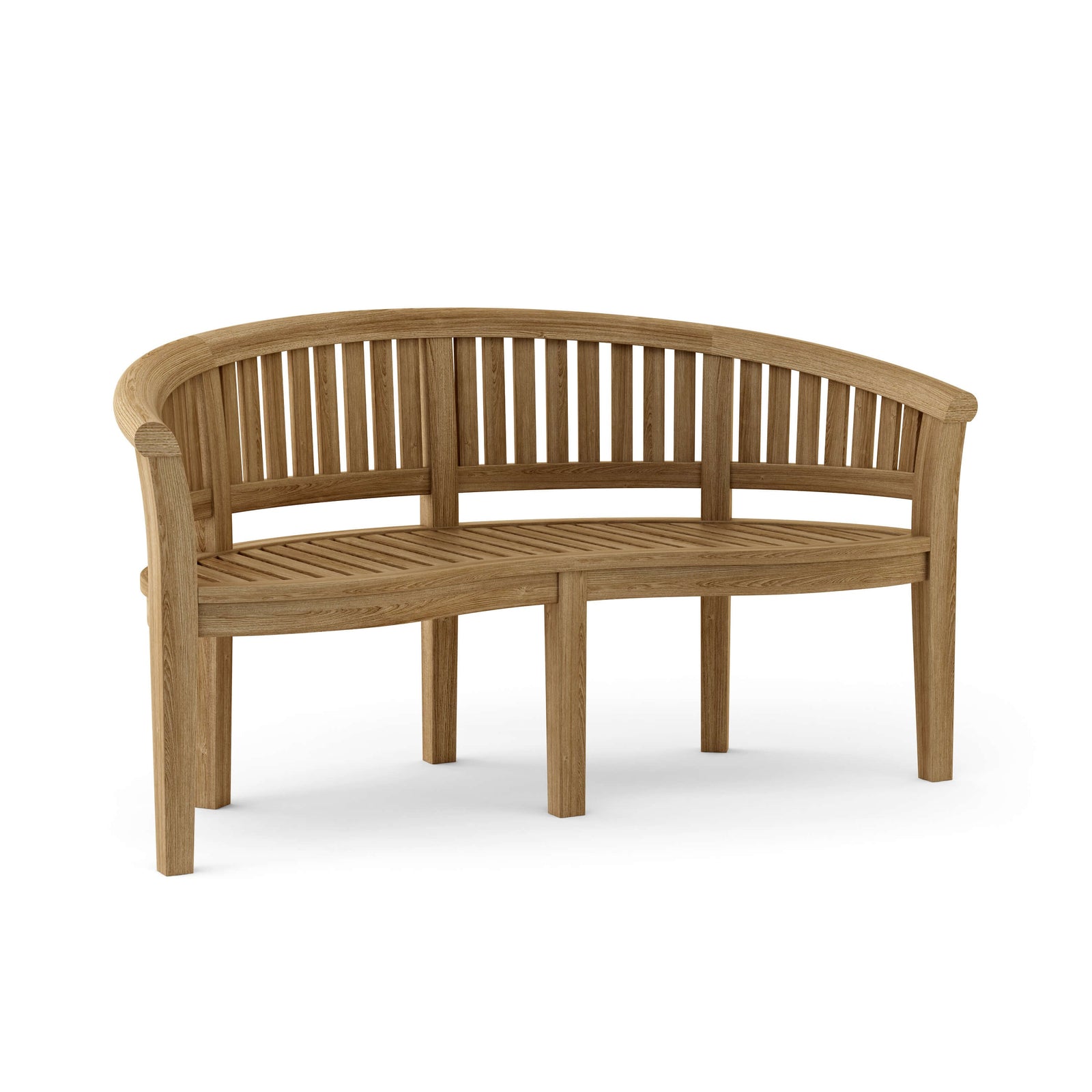 Curve 3-Seater Teak Outdoor Bench – Extra Thick Wood | BetterPatio // BetterPatio.com