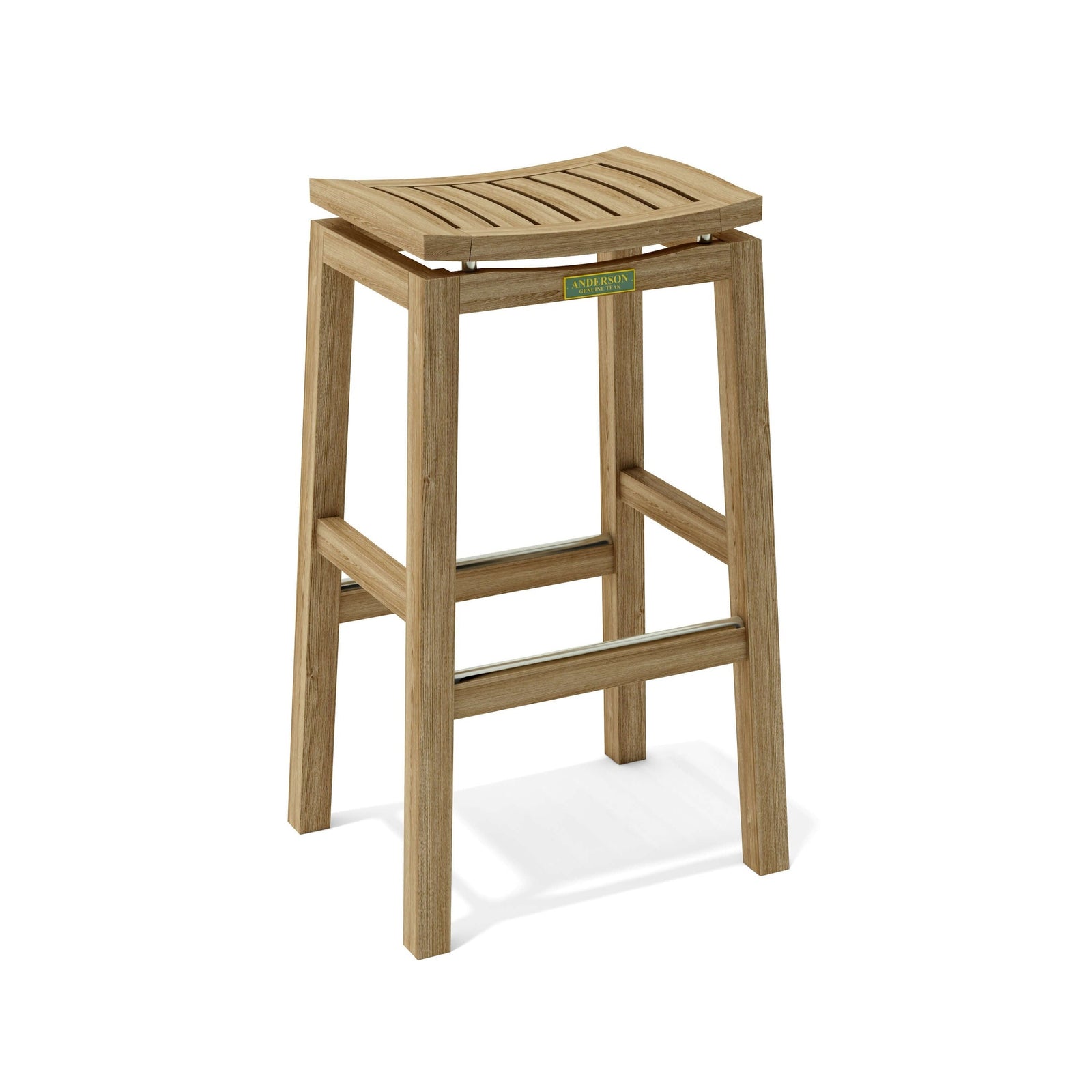 Wooden bar stool on a white background