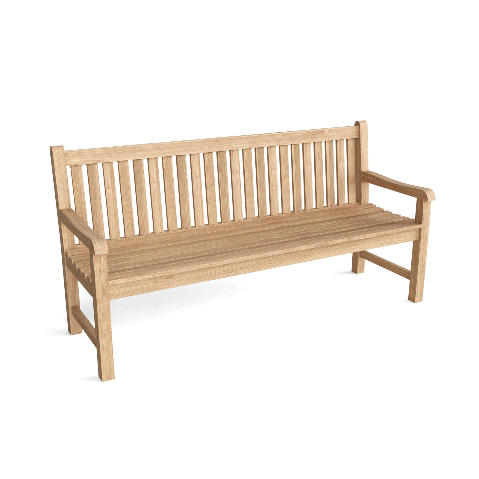 Classic 4-Seater Teak Outdoor Bench – Straight Back | BetterPatio // BetterPatio.com