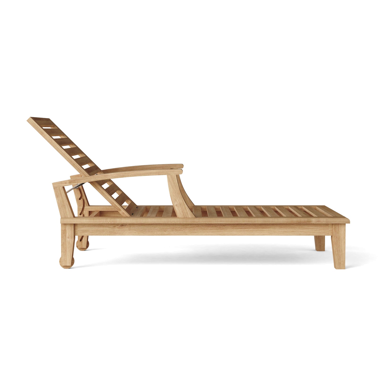 Wooden lounge chair on a white background