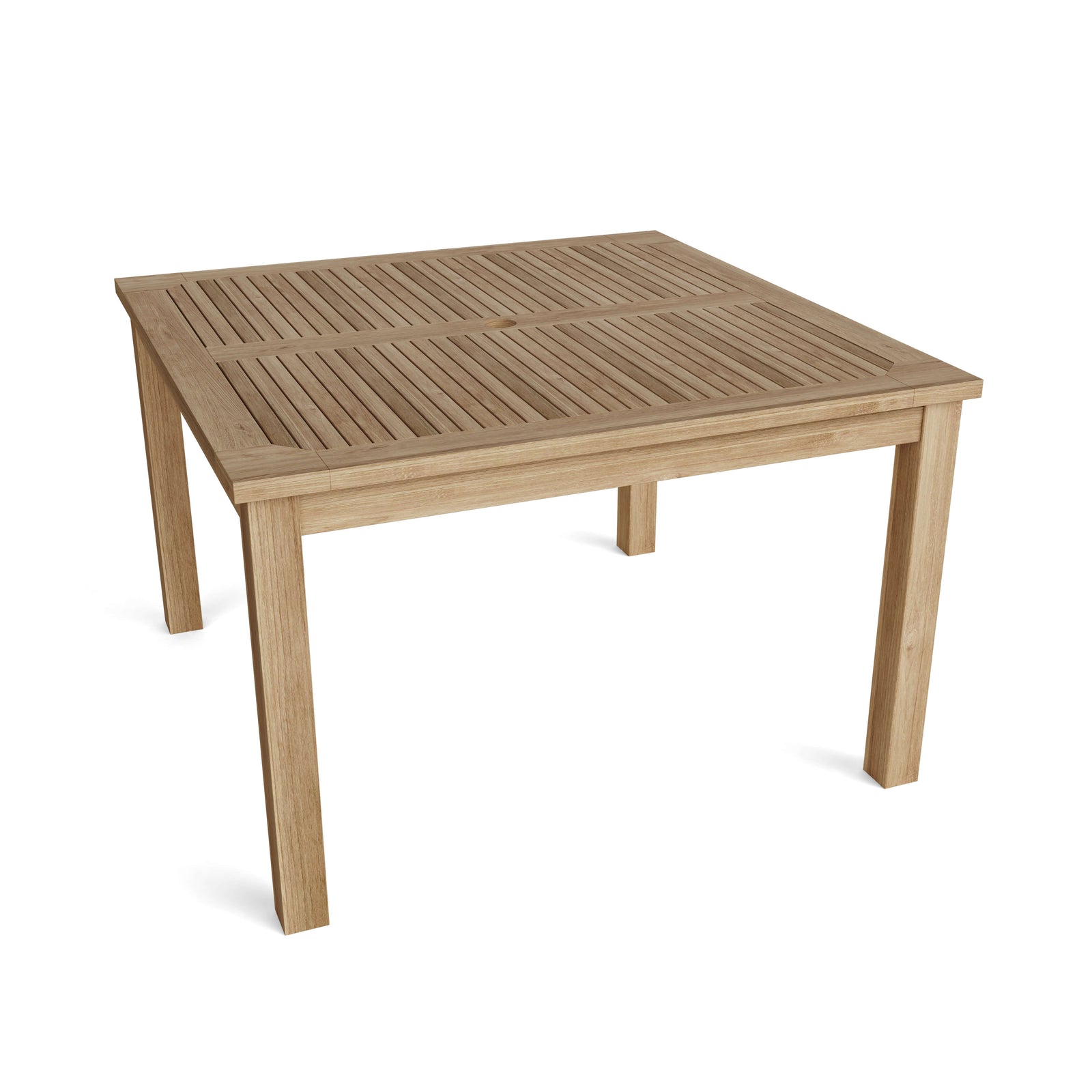 Wooden square table on a white background