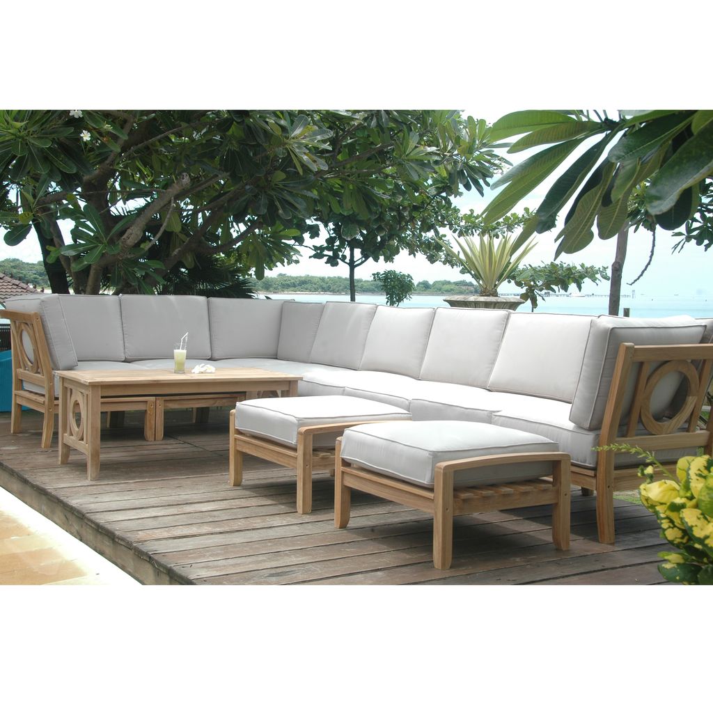 Natsepa 11-Piece Teak Modular Outdoor Deep Seating Set | BetterPatio // BetterPatio.com