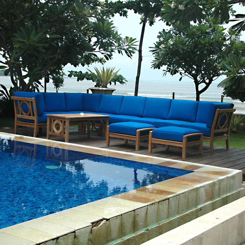 Natsepa 11-Piece Teak Modular Outdoor Deep Seating Set | BetterPatio // BetterPatio.com