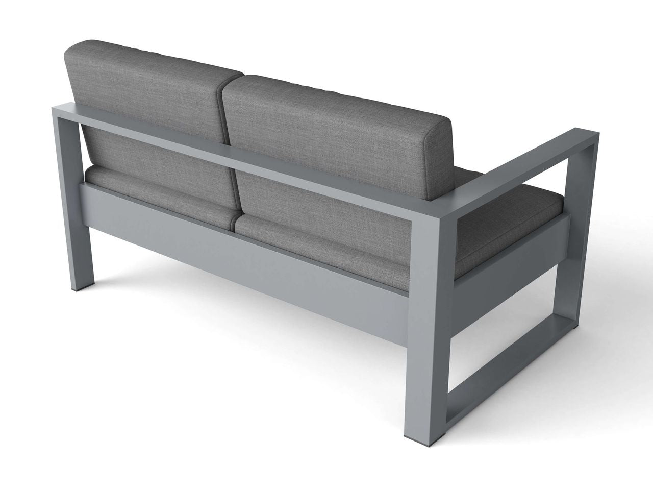 Lucca Modern Aluminum Deep Seating Left Loveseat with Cushion – Grey