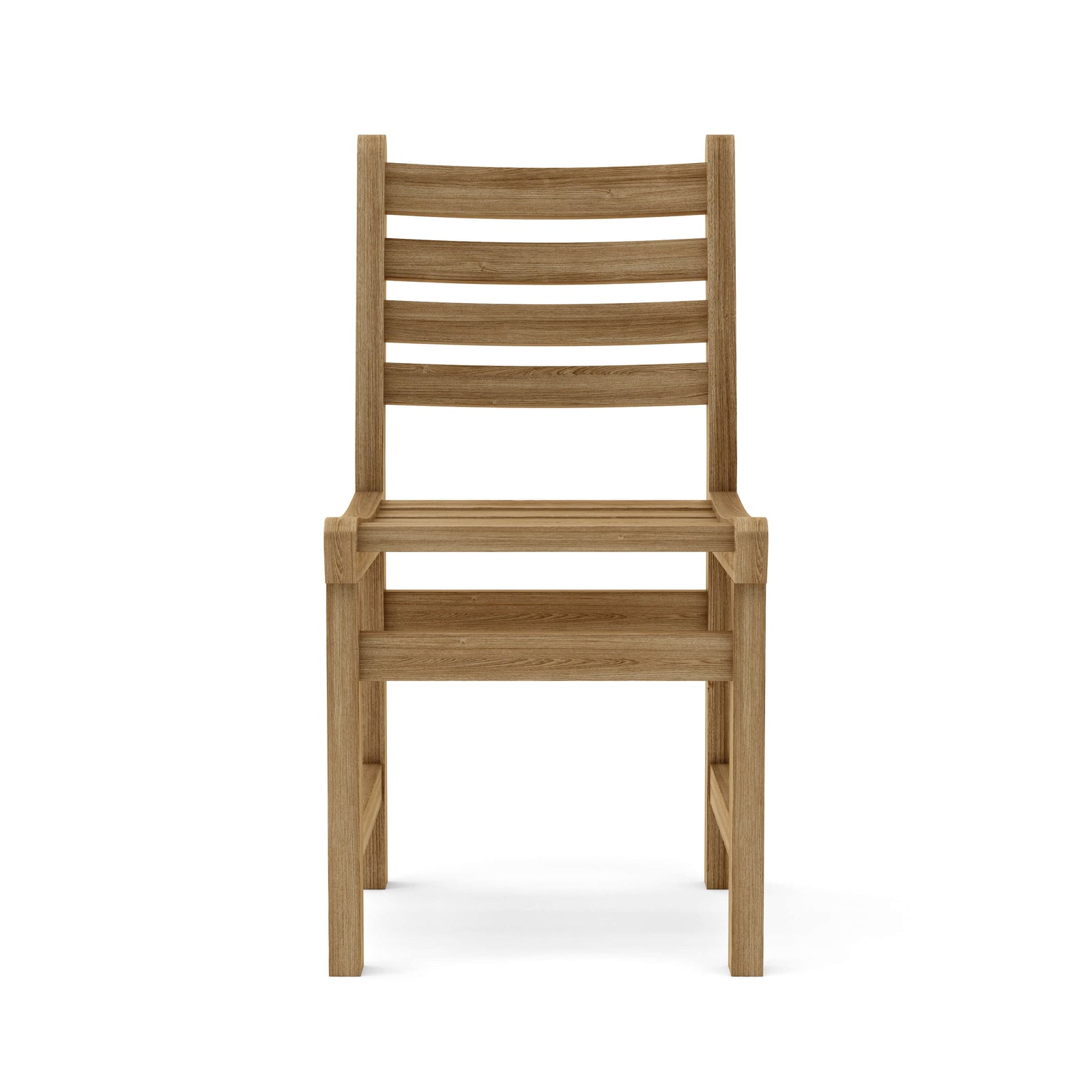 Wooden chair with slatted backrest on a white background