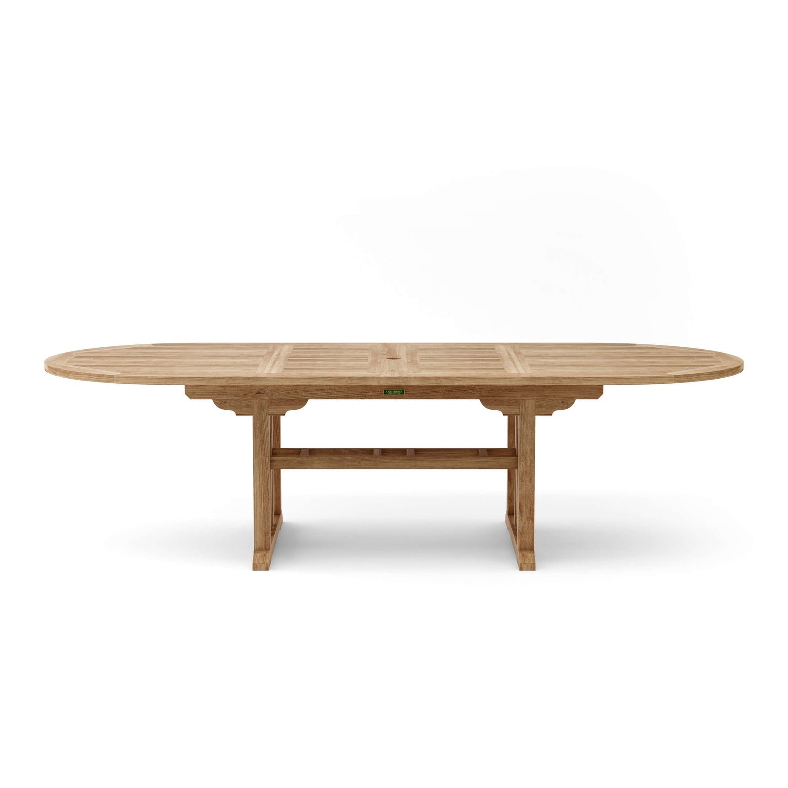 Wooden outdoor table on a white background