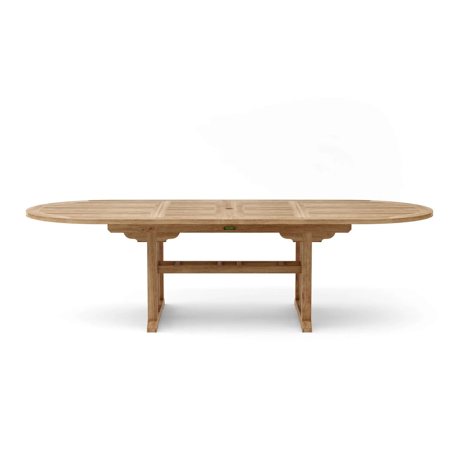 Wooden outdoor table on a white background
