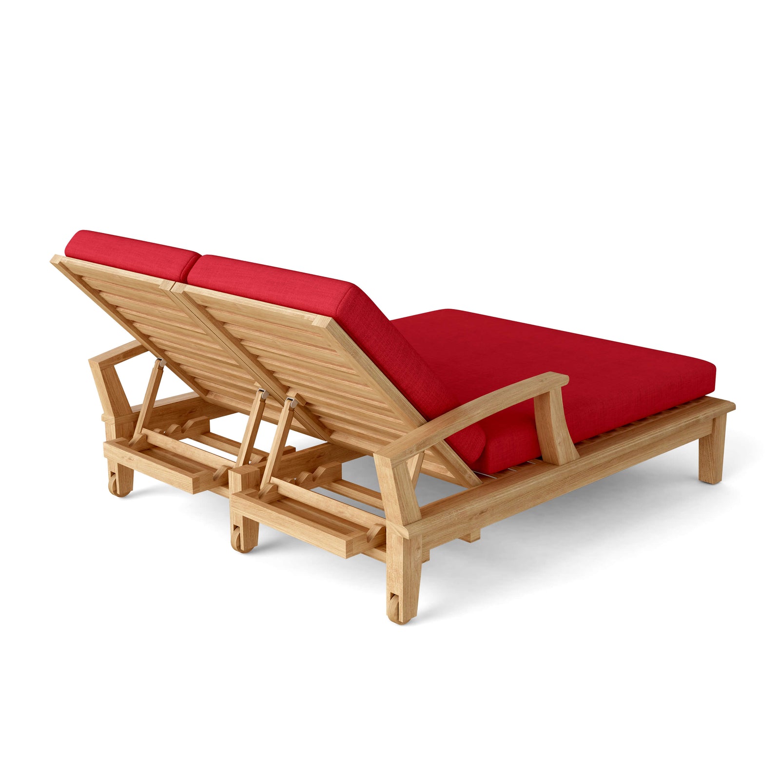Brianna Double Sun Lounger with Arm - Adjustable Teak Outdoor Lounger for Two | BetterPatio // BetterPatio.com