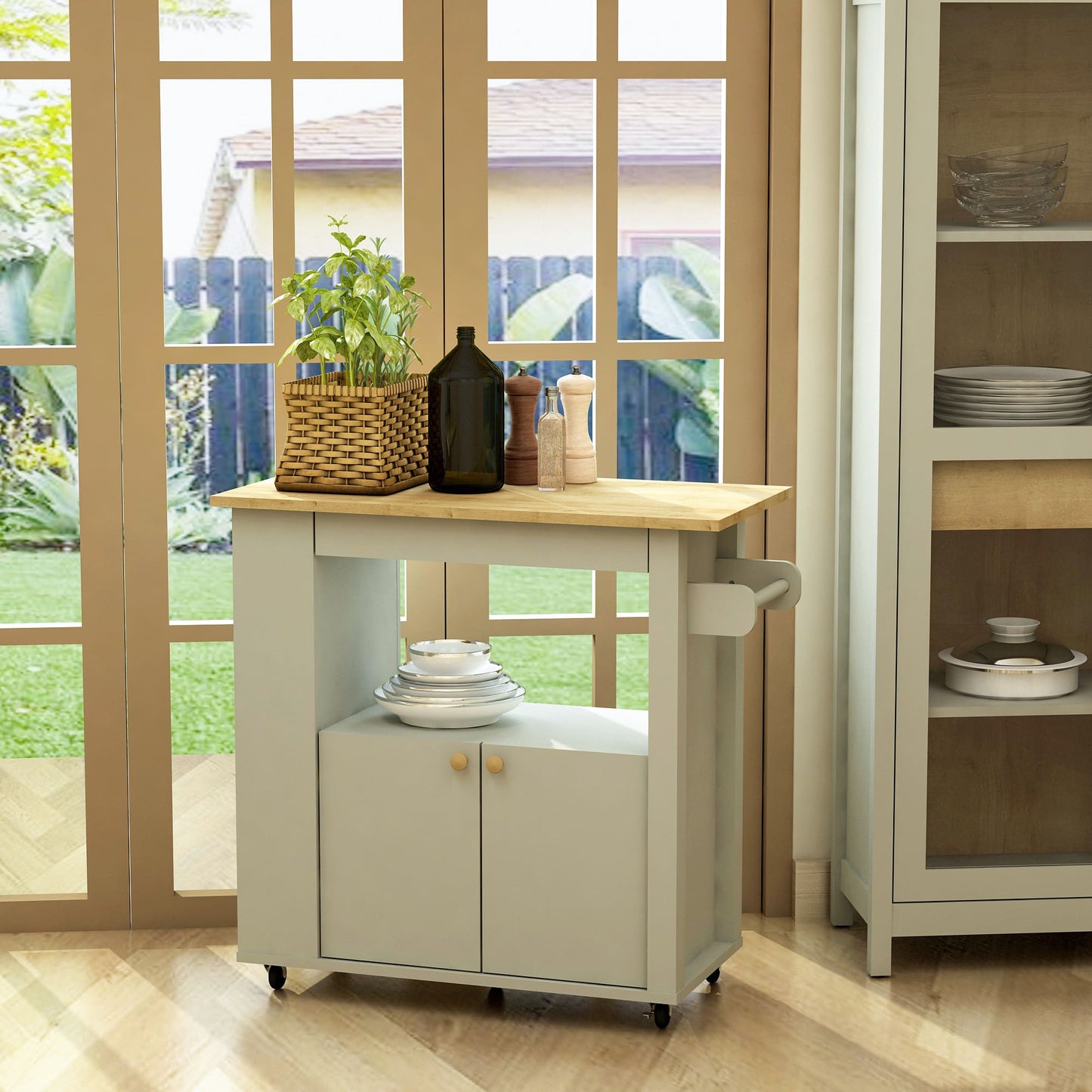 Astor 35" Kitchen Cart with Wheels & Storage | BetterPatio // BetterPatio.com