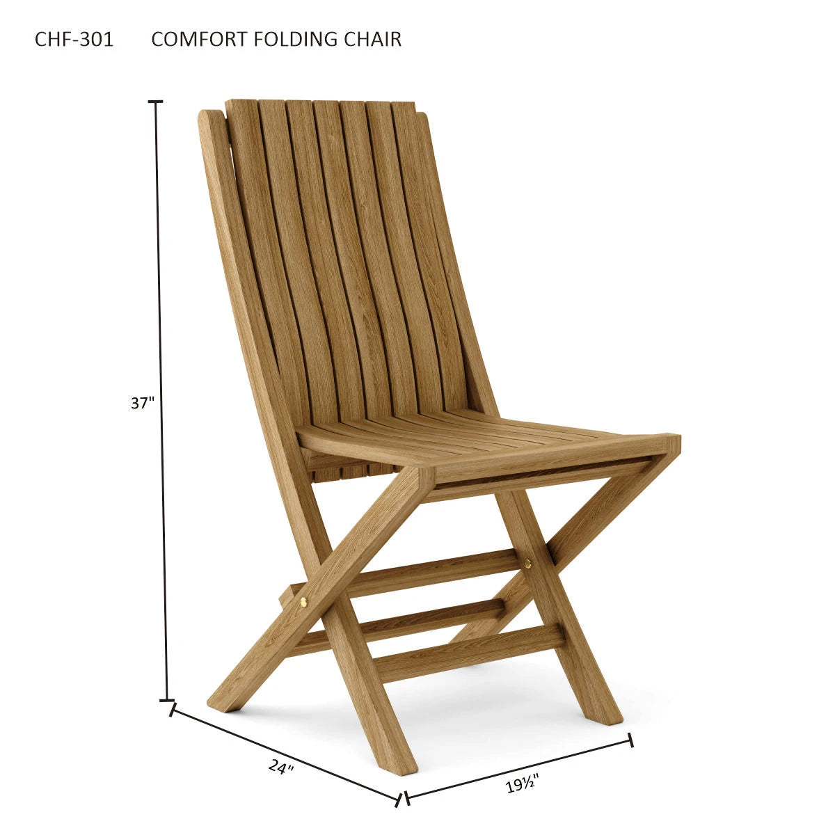 Anderson Teak Comfort Folding Teak Side Chairs - outdoor patio folding chairs set
