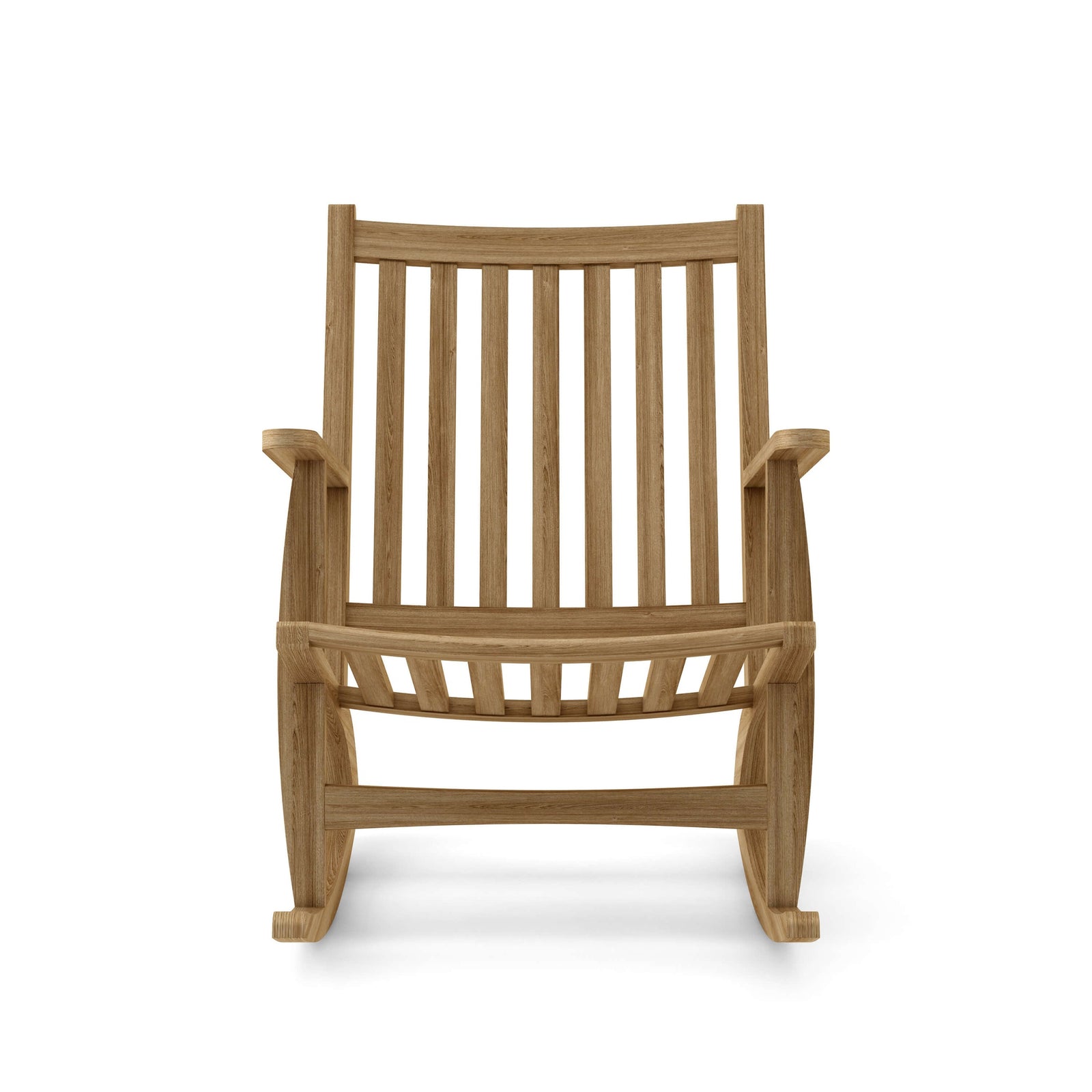 Anderson Teak Modern Rocking Teak Armchair - modern teak rocking chair side view