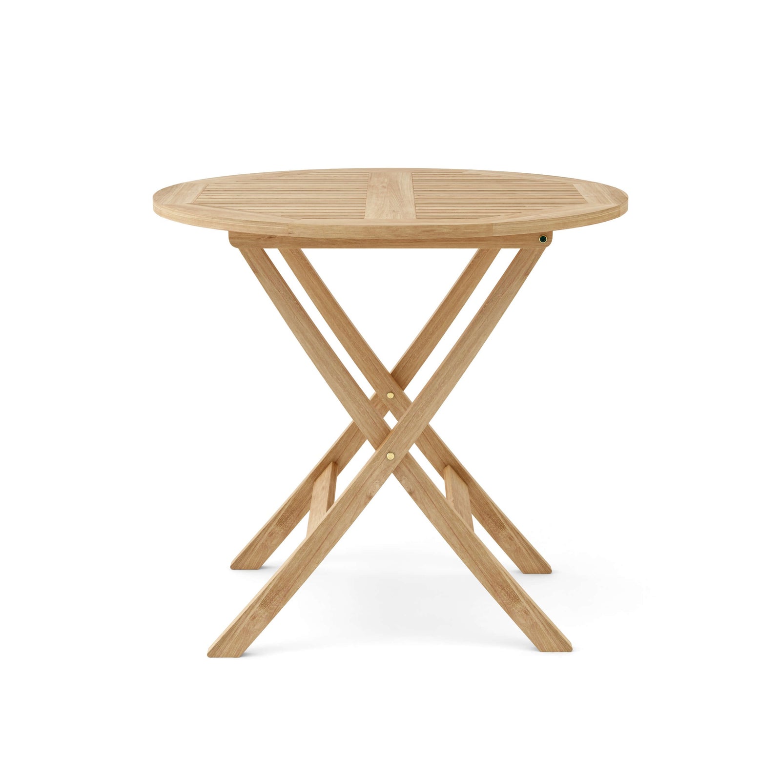 Wooden folding table on a white background