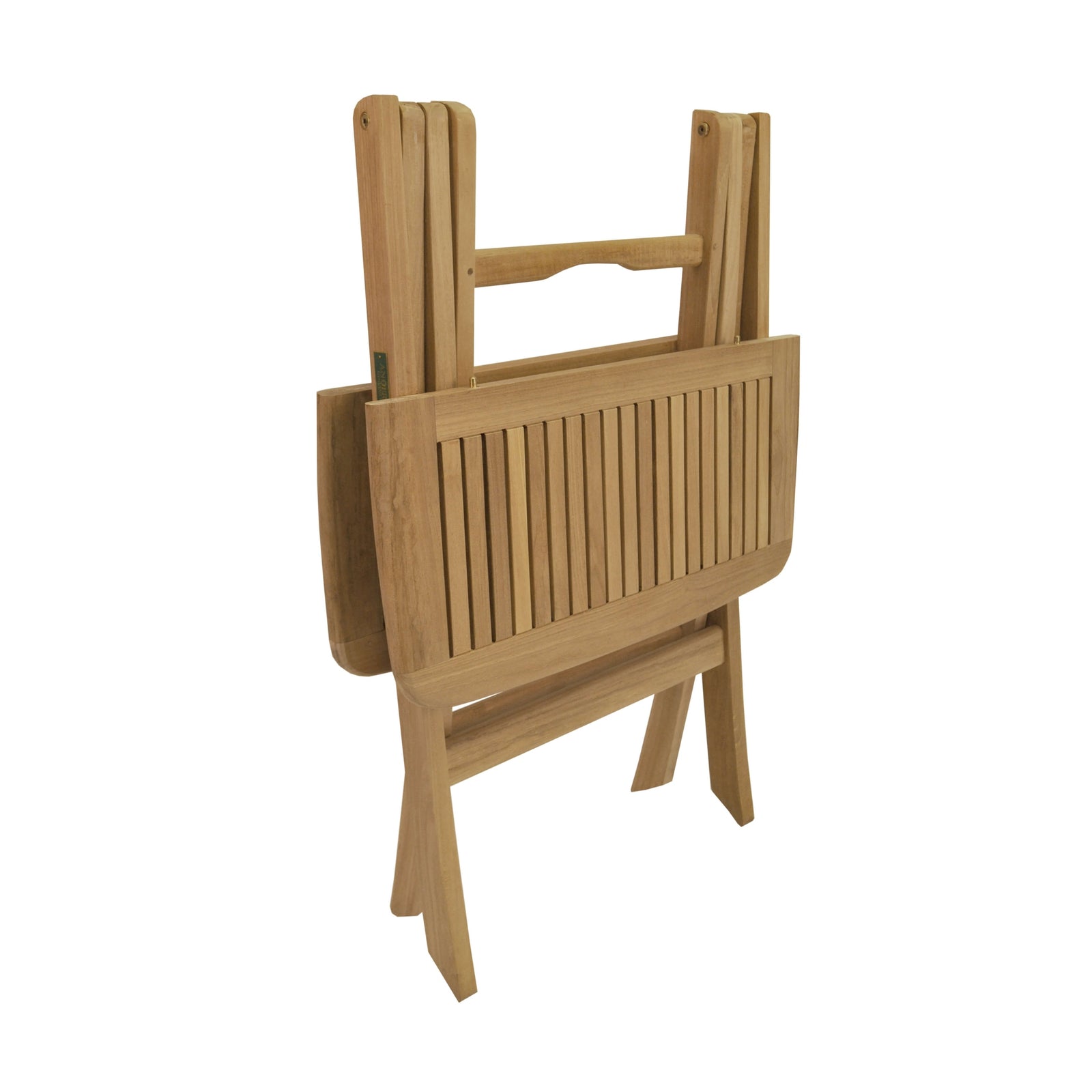 Wooden folding chair on a white background