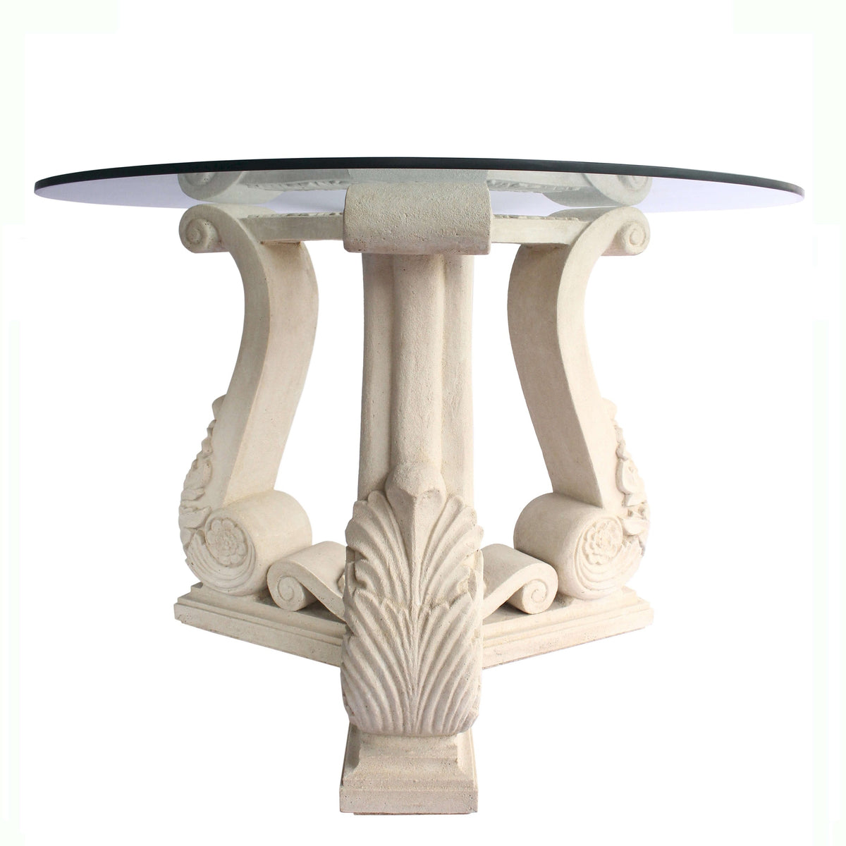 Decorative table with classical design on a white background