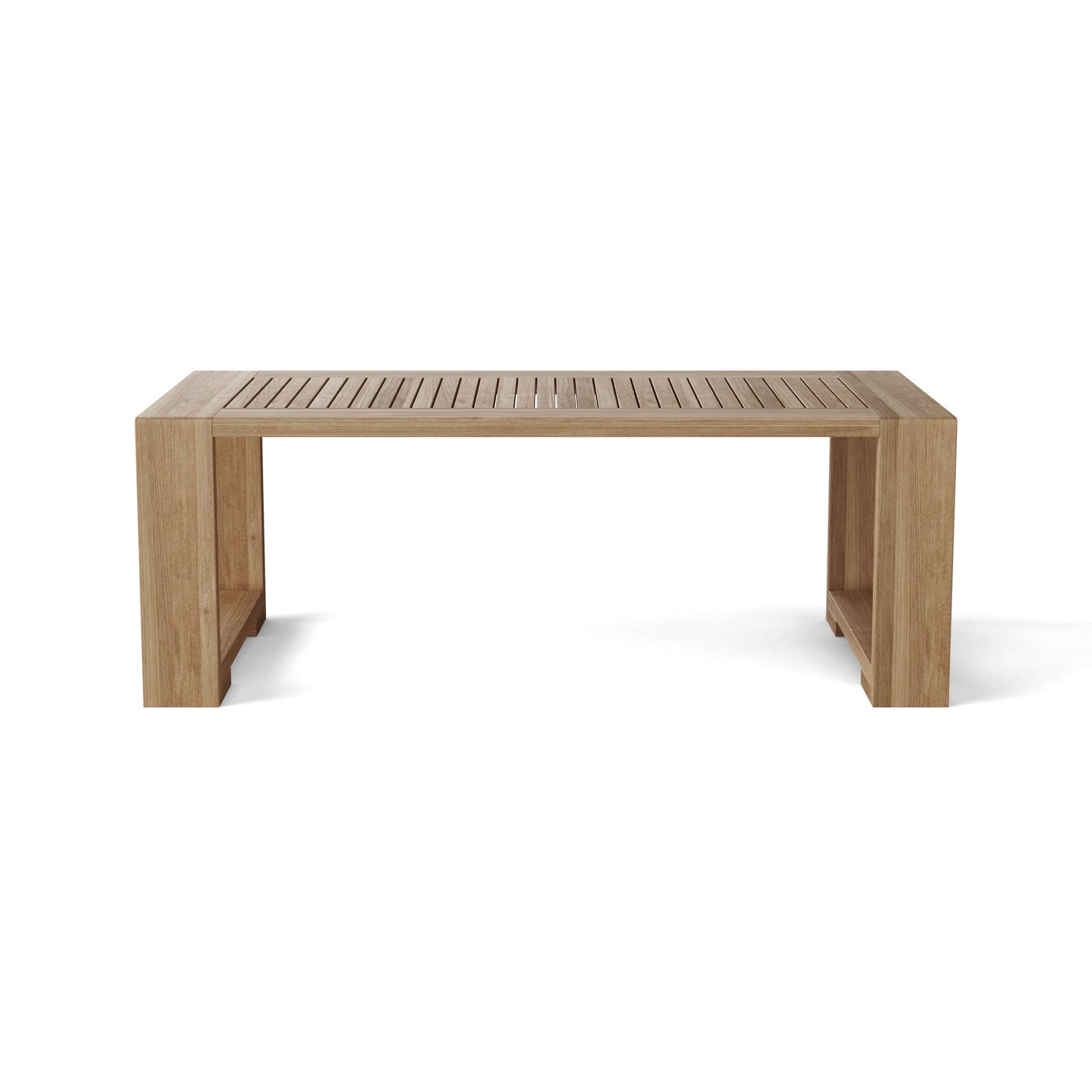 Anderson Teak Capistrano Rectangular Coffee Table - top view of teak patio coffee table