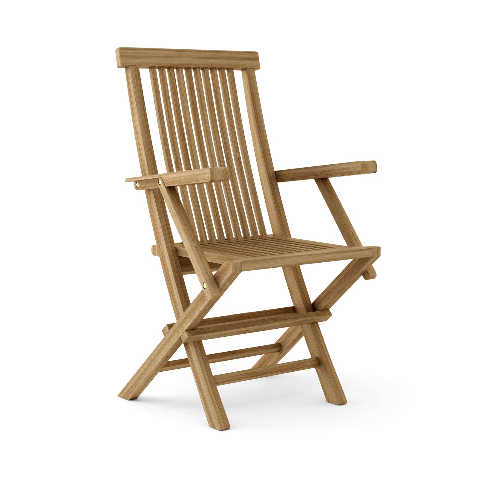 Wooden folding chair on a white background