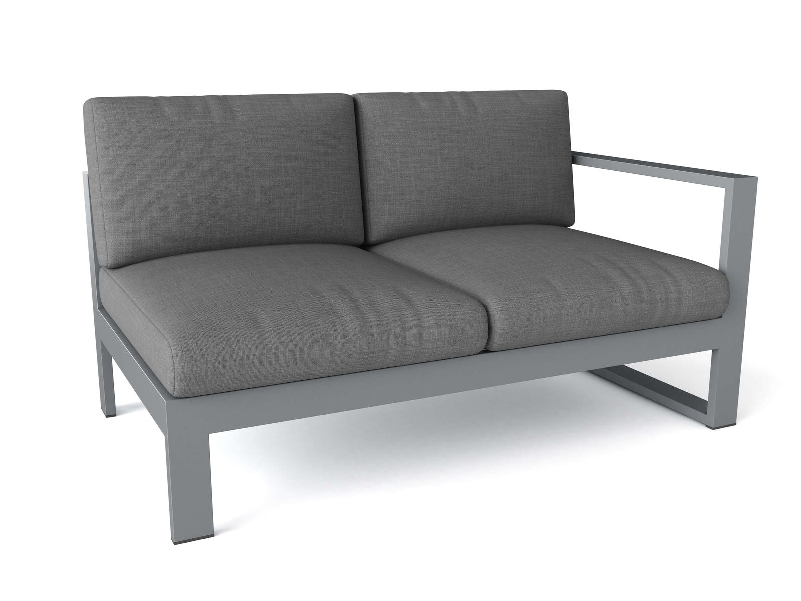 Anderson Teak Lucca Deep Seating Right Loveseat Grey - right-arm loveseat with grey cushions