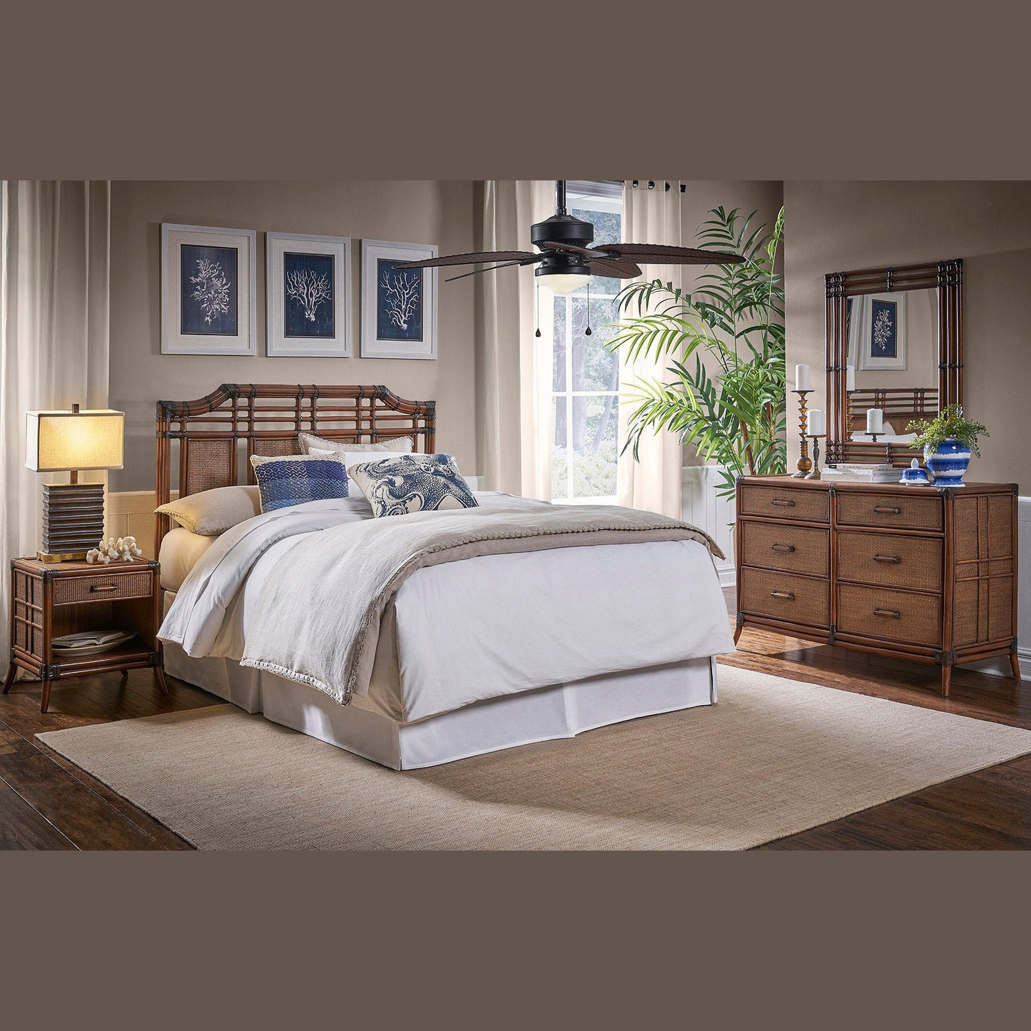 Palm Cove 4 PC Queen Bedroom Set 1102-5643-ATQ-4BQ-GL - BetterPatio.com
