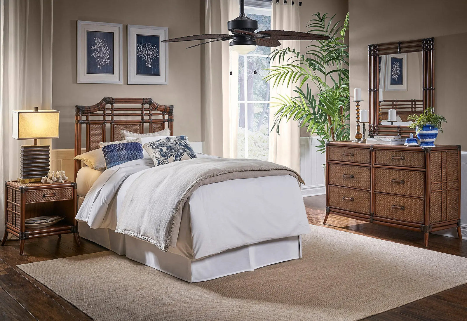 Palm Cove 4-Piece Twin Bedroom Set | Hospitality Rattan Home