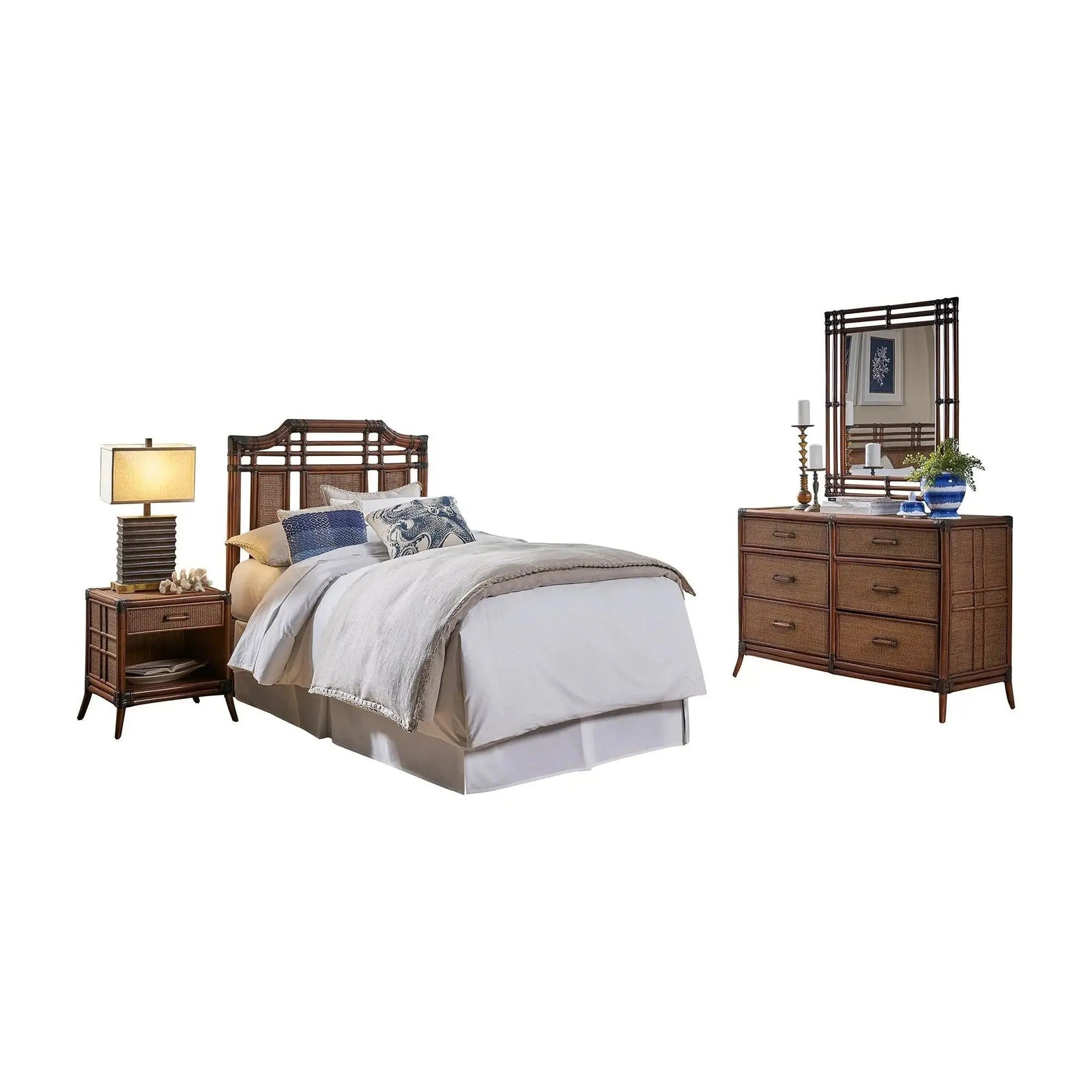 Palm Cove 4-Piece Twin Bedroom Set | Hospitality Rattan Home