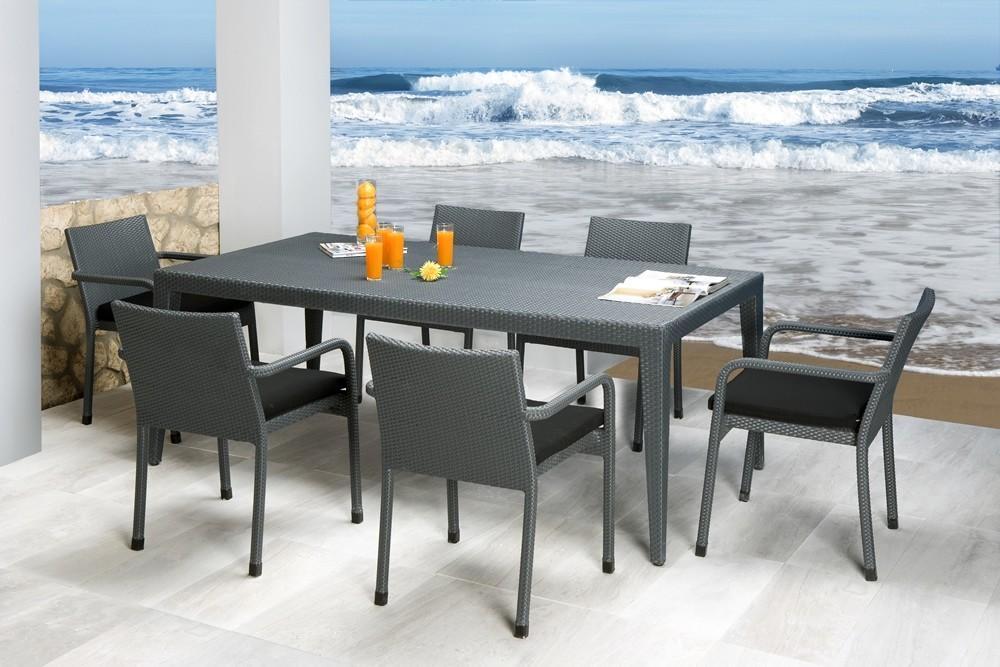Panama Jack Onyx Rectangular Table w/glass PJO-1901-BLK-RT-GLASS - BetterPatio.com