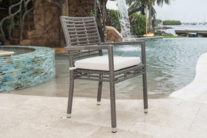 Panama Jack Graphite Stackable Arm Chair w/cushion PJO-1601-GRY-AC-CUSH - BetterPatio.com