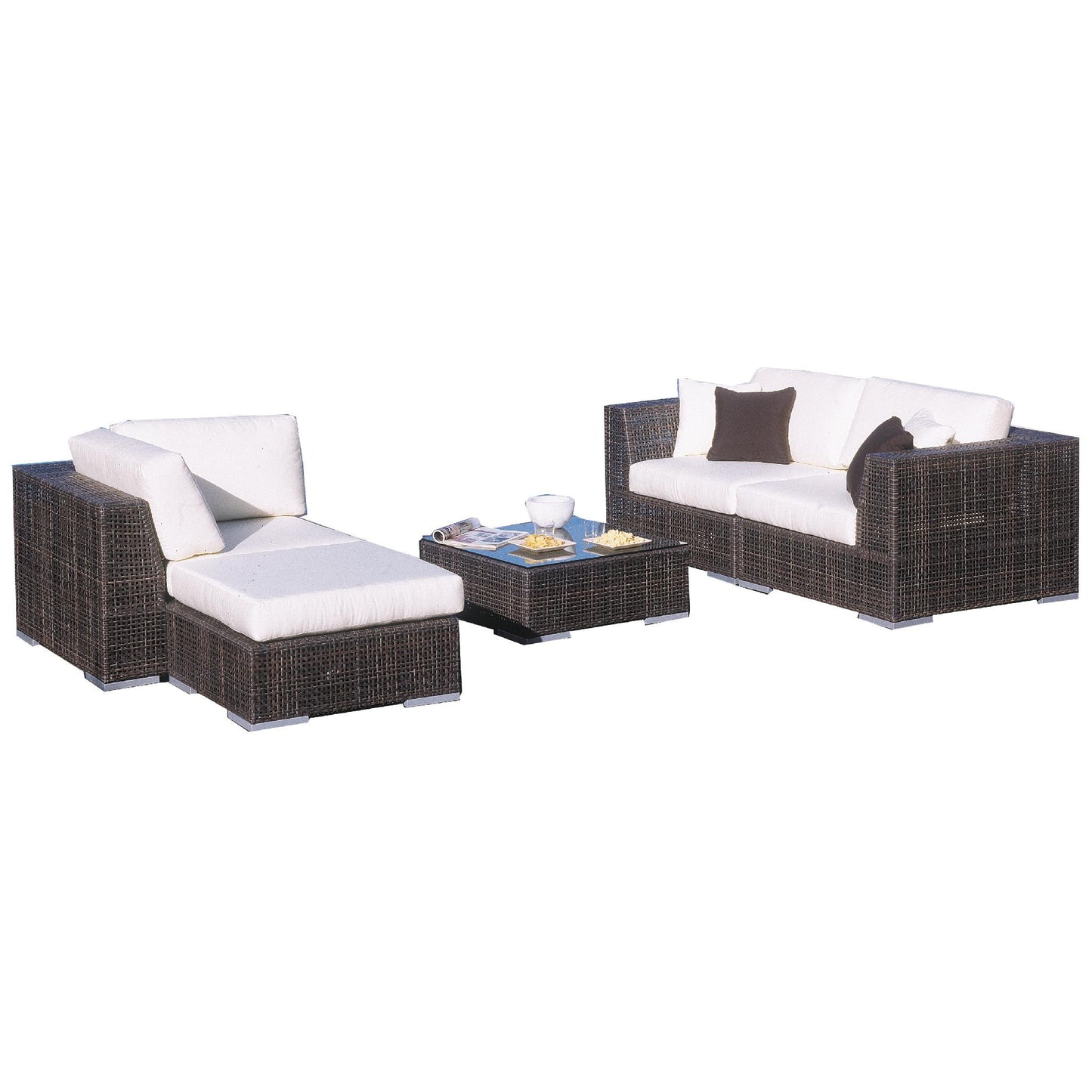 Hospitality Rattan Soho 5 piece Sectional Sofa 5 PC SET-903-S3 - BetterPatio.com