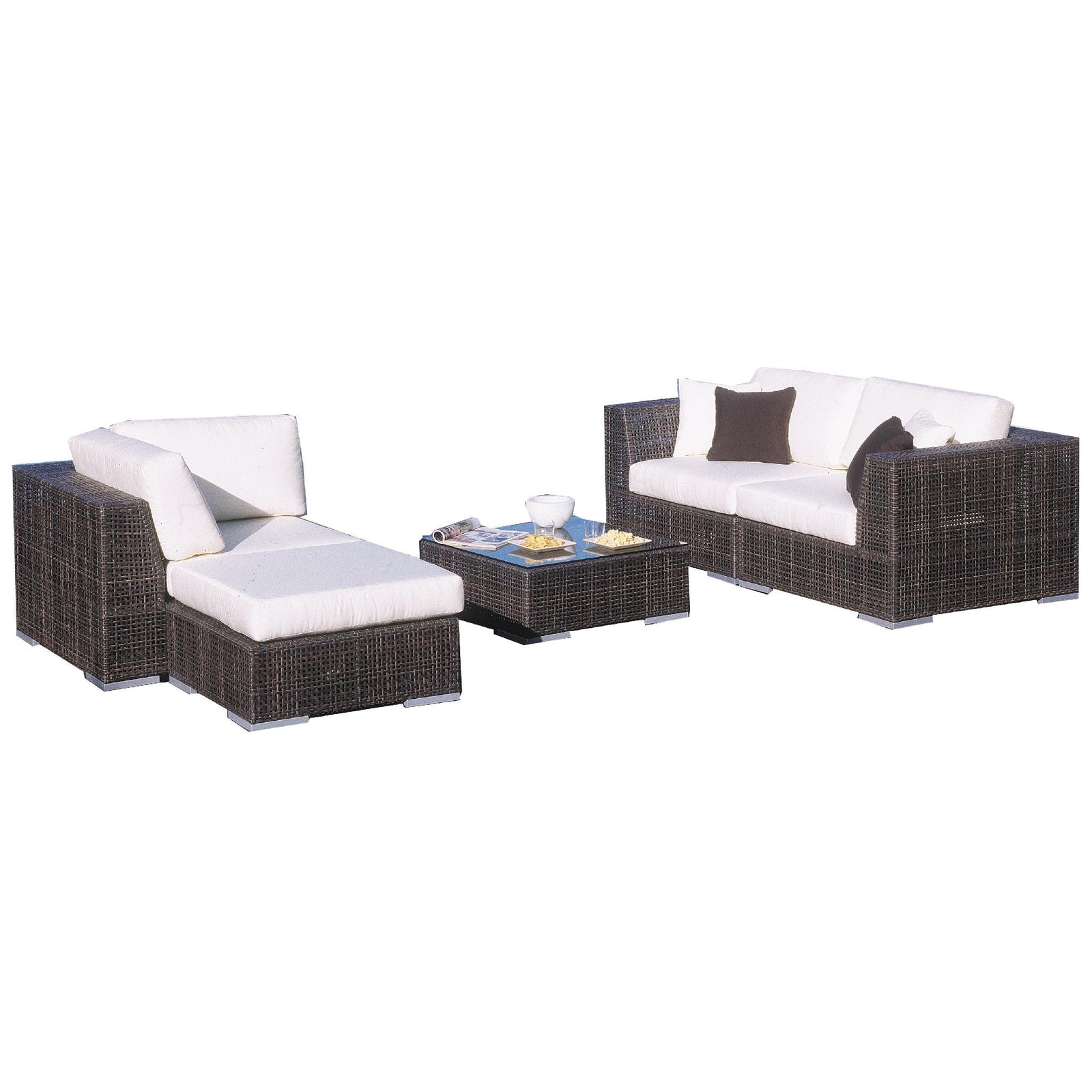 Hospitality Rattan Soho 5 piece Sectional Sofa 5 PC SET-903-S3 - BetterPatio.com