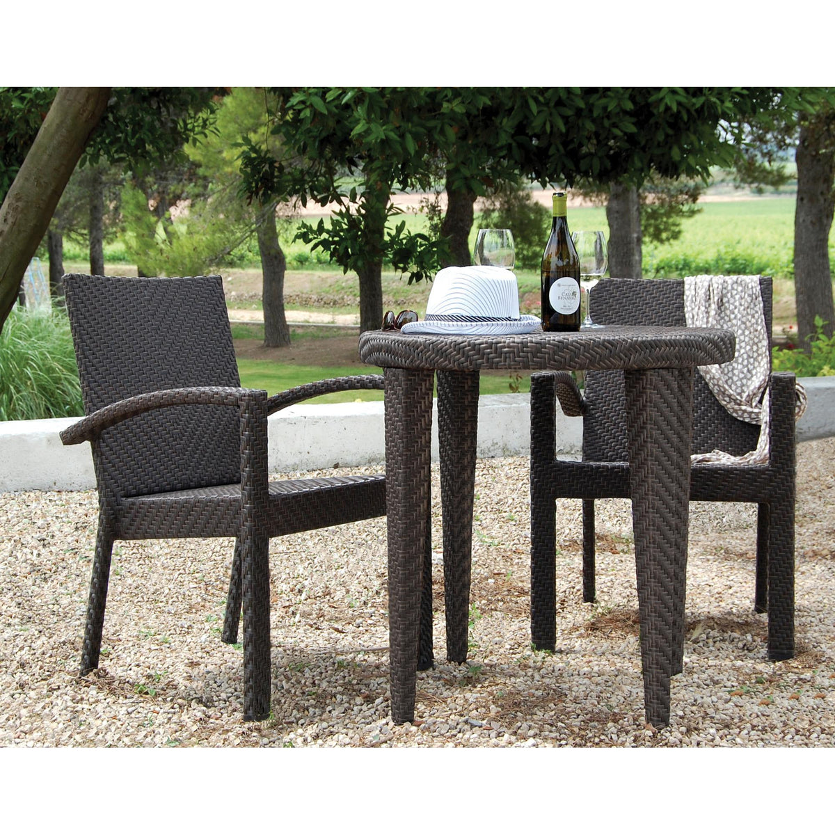 Hospitality Rattan Soho 3 piece Bistro Set 3 PC SET-903-D - BetterPatio.com