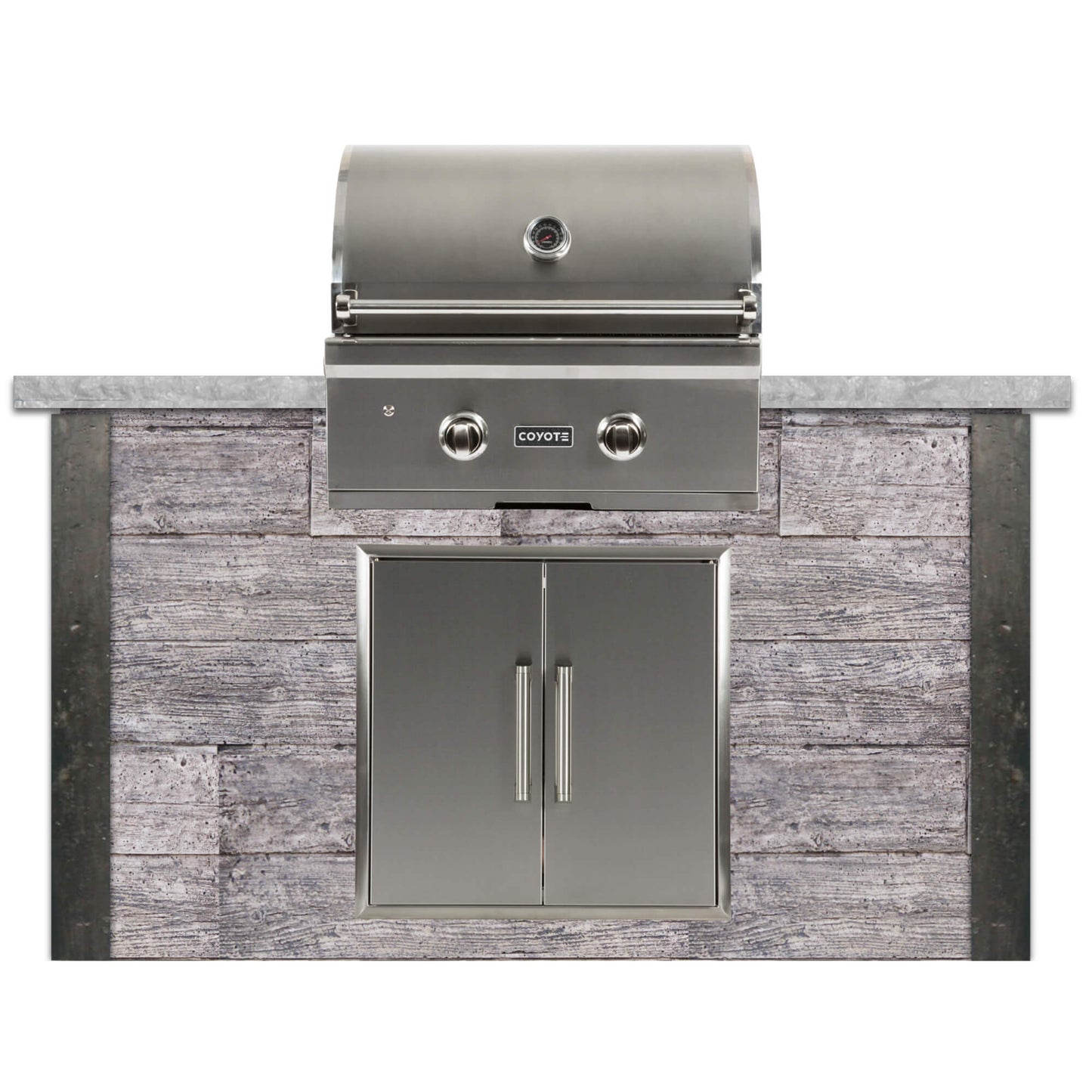 RTA Outdoor Living 5 ft Grill Island with Coyote 28-Inch Grill RTAC-G5 - Wood Gray finish